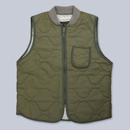 Green Cotton Quilted Gilet