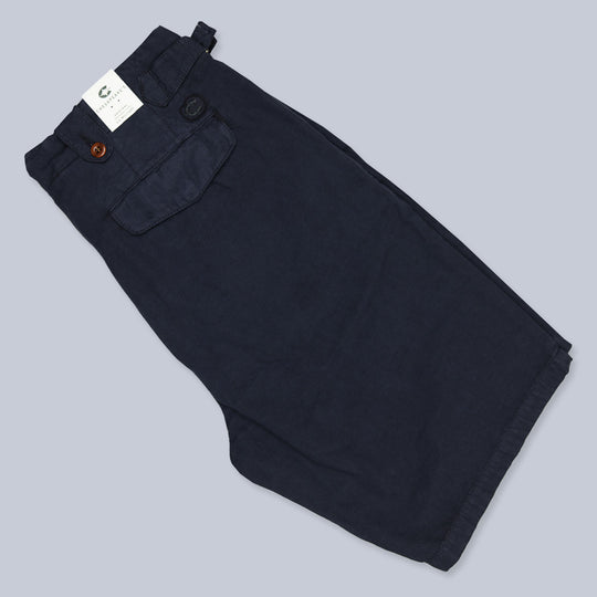 Navy Cotton Linen Navarre Shorts