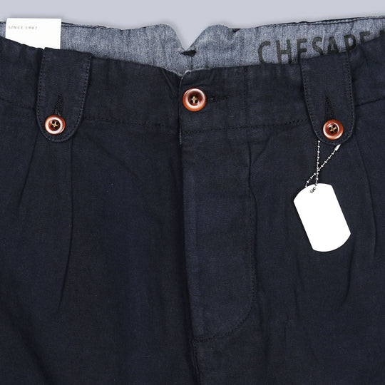 Navy Cotton Linen Navarre Shorts