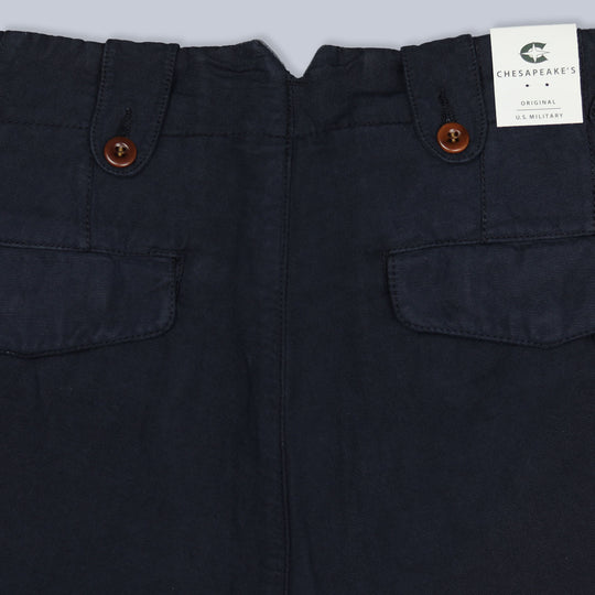 Navy Cotton Linen Navarre Shorts