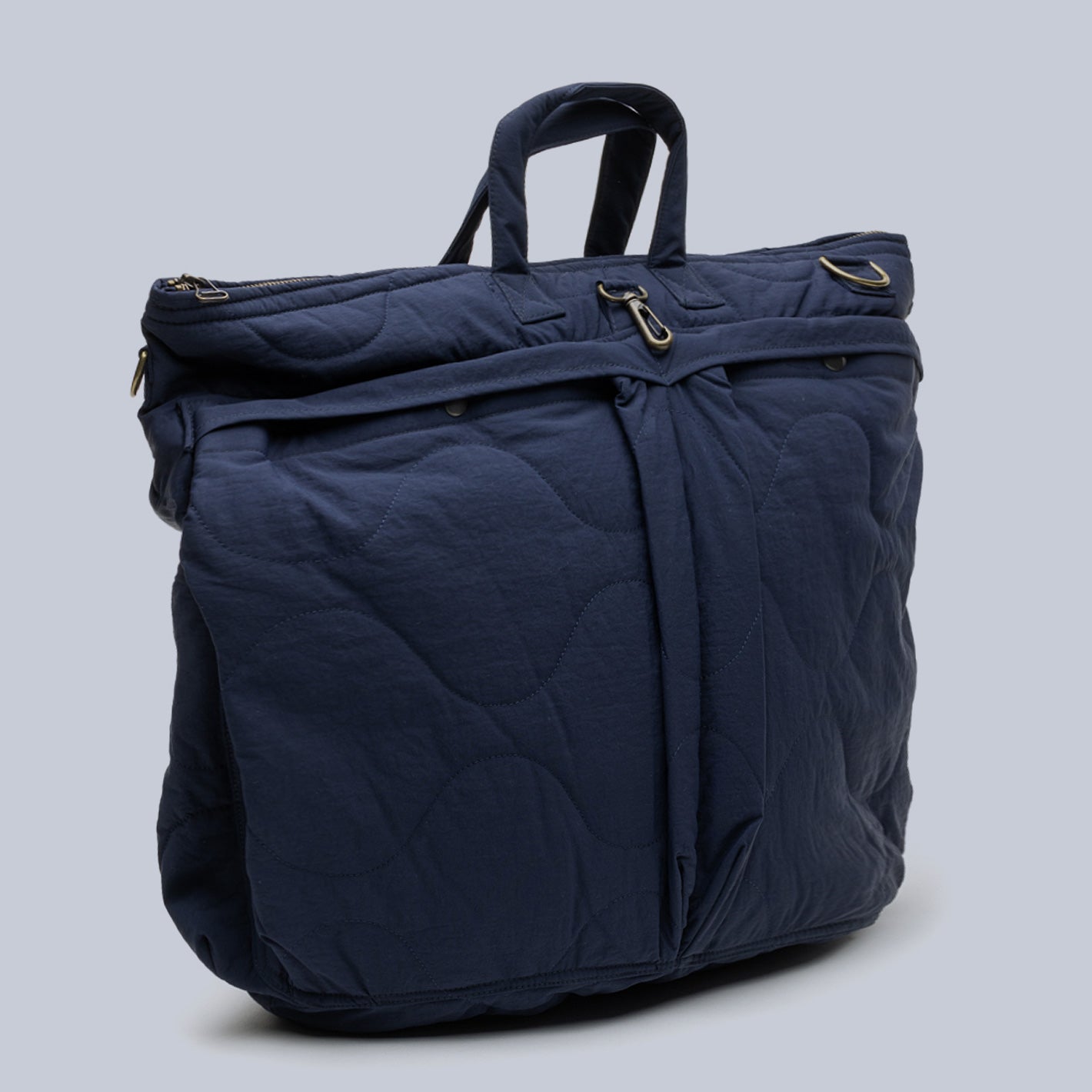 Navy Quilted Helmet Flyer Bag – Lund & Lund
