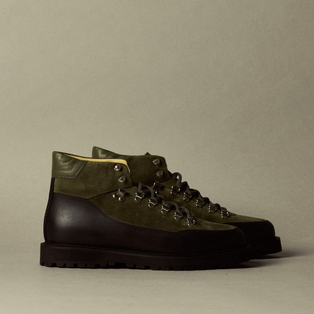 Army Green Repellant Suede Rubber Terrain Boots