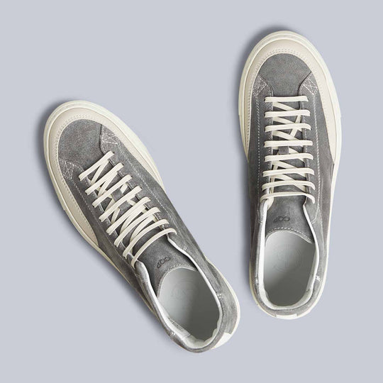 Grey Suede Flyback Bumper Sneakers