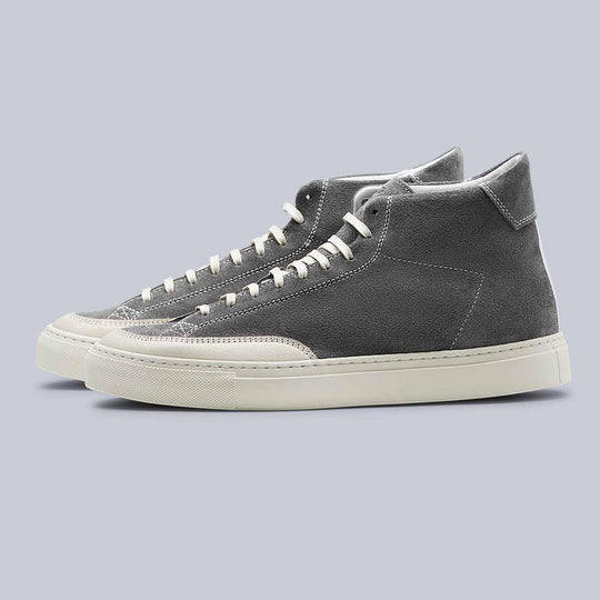 Grey Suede Flyback Bumper Sneakers