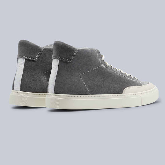 Grey Suede Flyback Bumper Sneakers