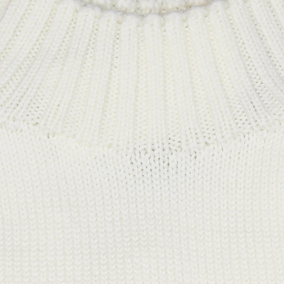 Ecru Wool Countryside Mock Neck Sweater