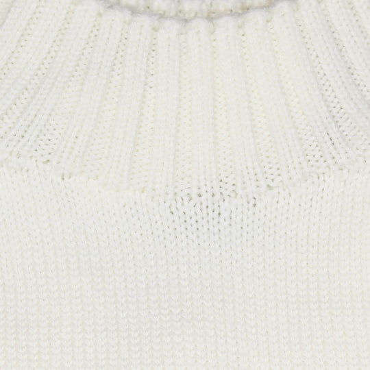 Ecru Wool Countryside Mock Neck Sweater