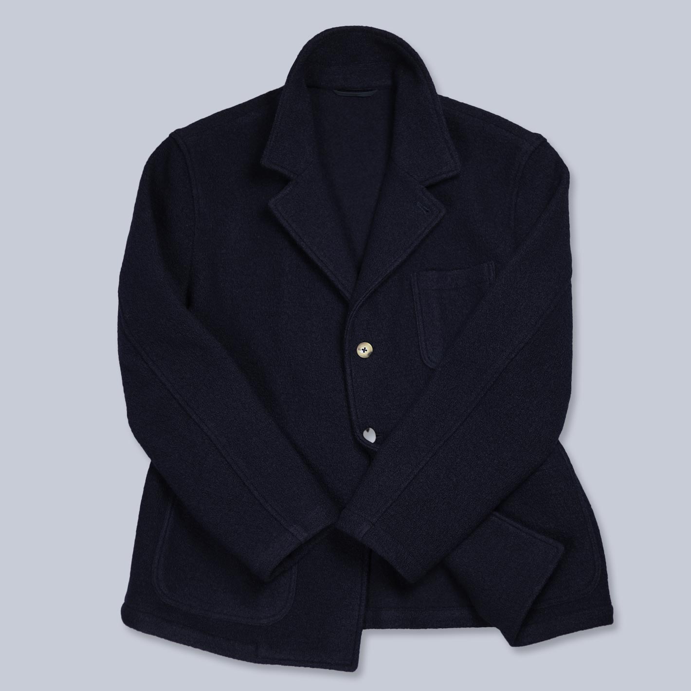 Navy Boiled Wool Traveler Blazer Lund Lund