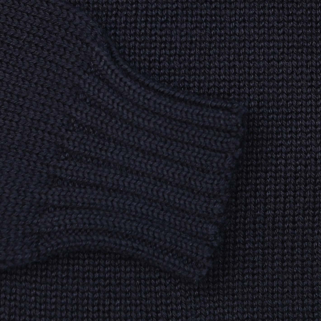 Navy Wool Countryside Mock Neck Sweater