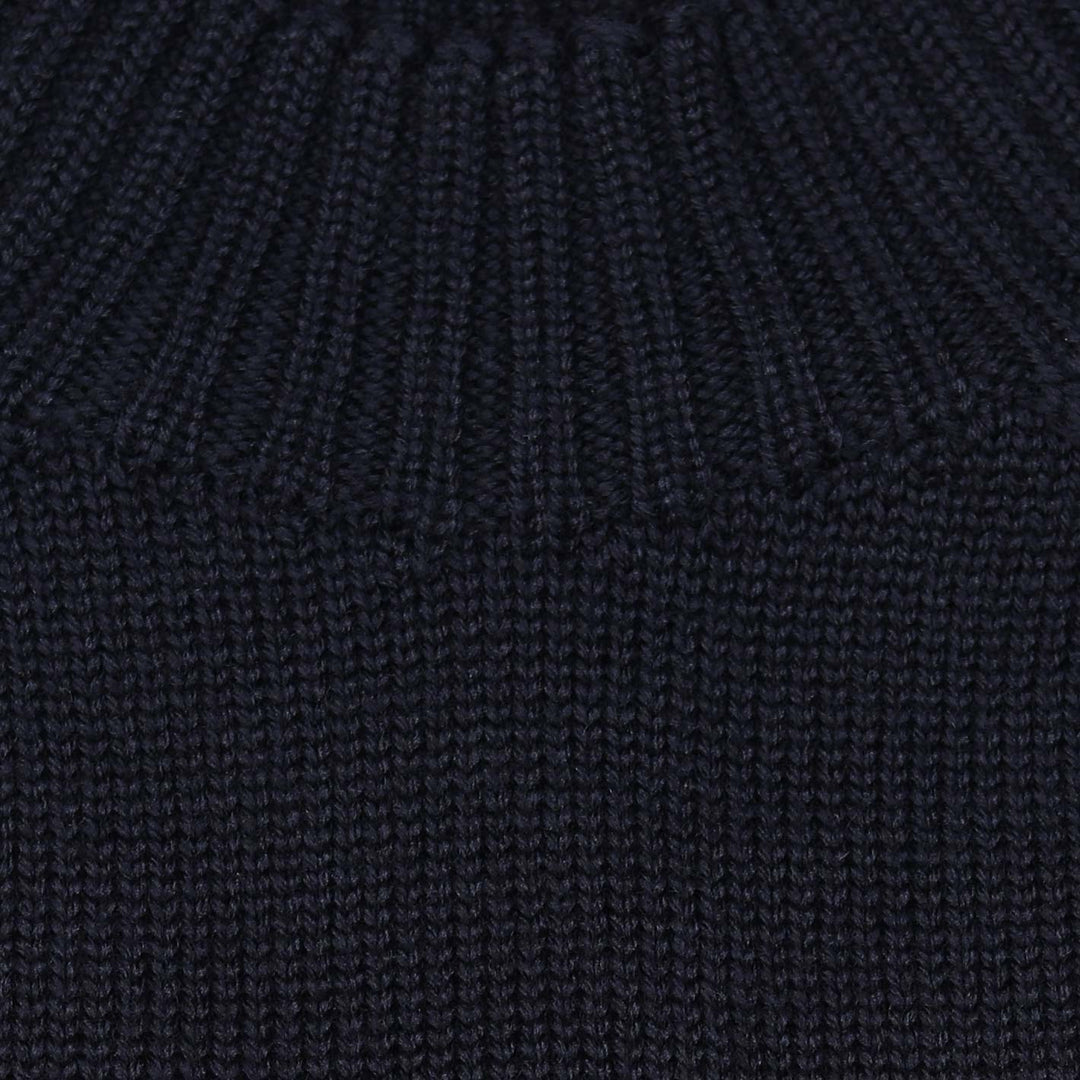 Navy Wool Countryside Mock Neck Sweater