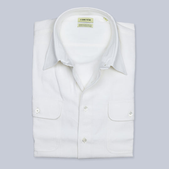 Off-white Cotton Hemp Twill Shirt