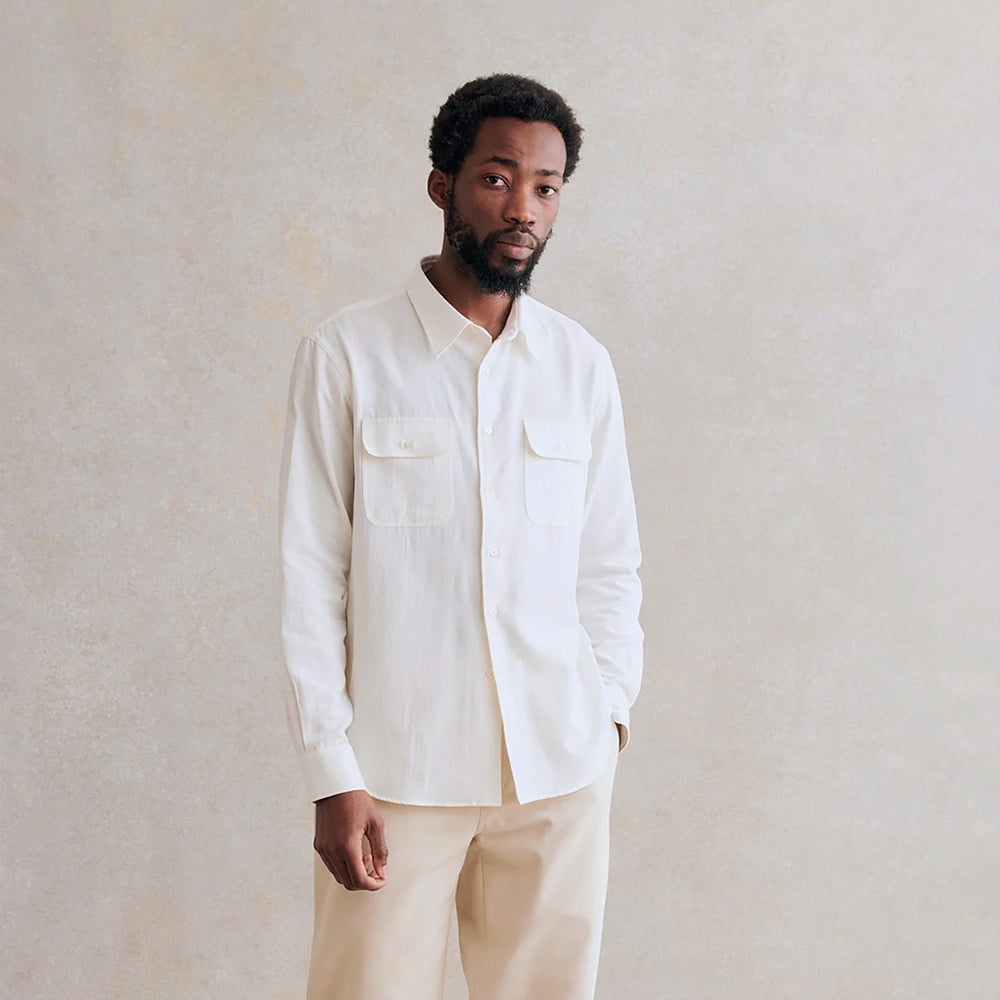 Off-white Cotton Hemp Twill Shirt