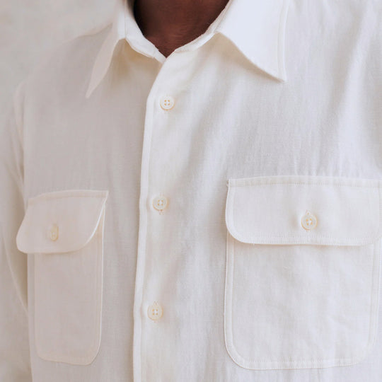 Off-white Cotton Hemp Twill Shirt