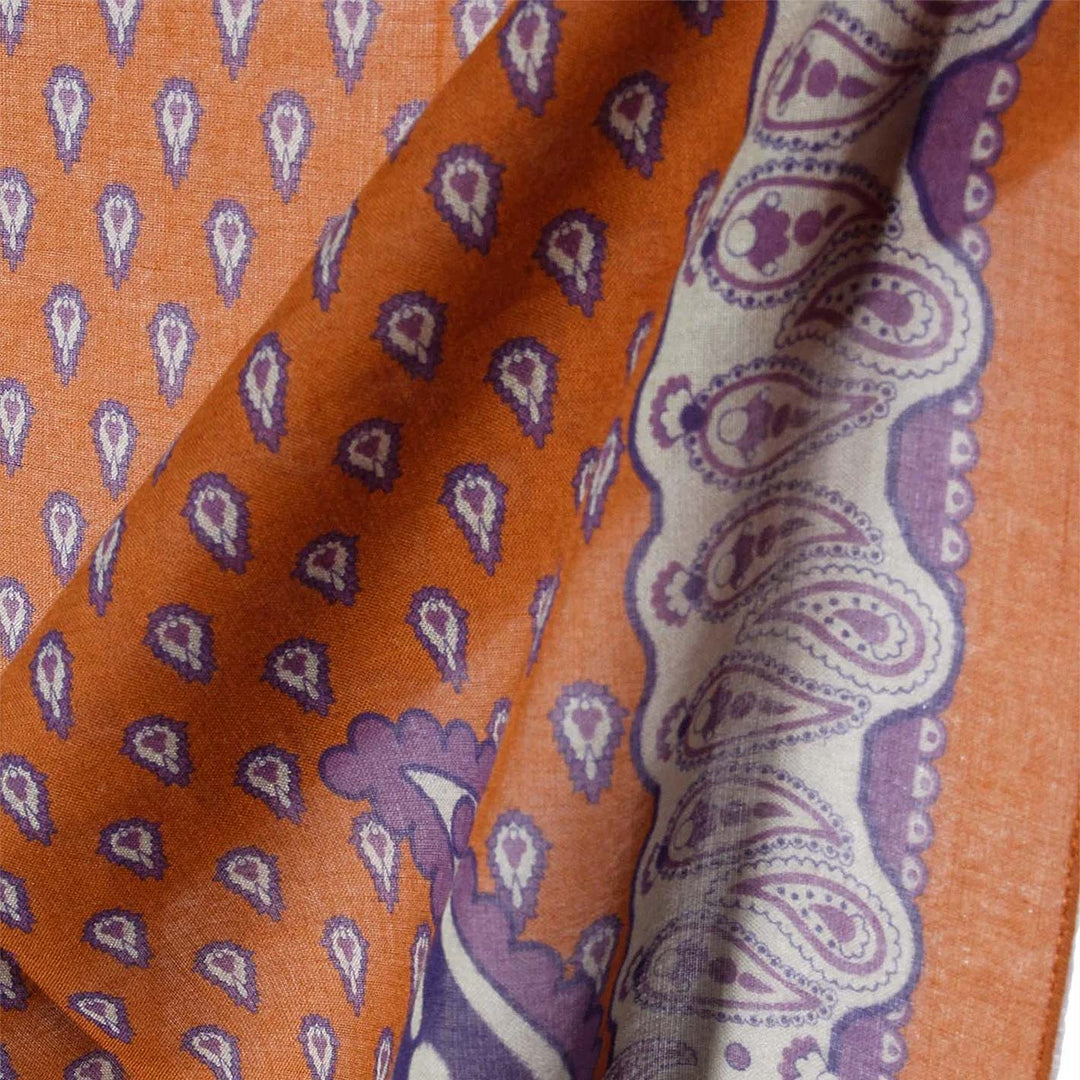 Rust Brown Purple Paisley Bandana