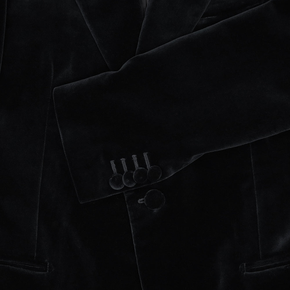 Black Velvet Peak Lapel Dinner Jacket