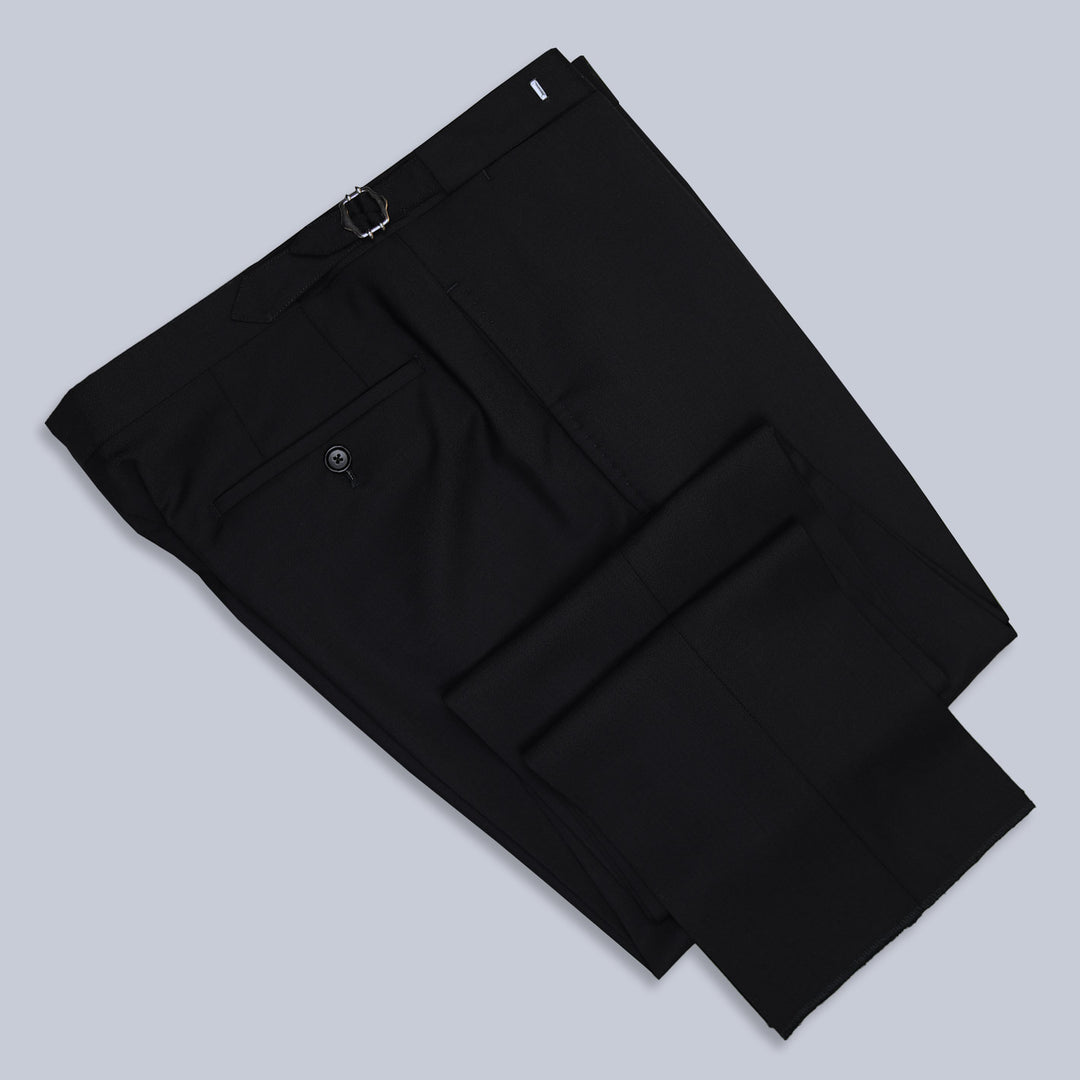 Black Wool Mohair Formal Trousers