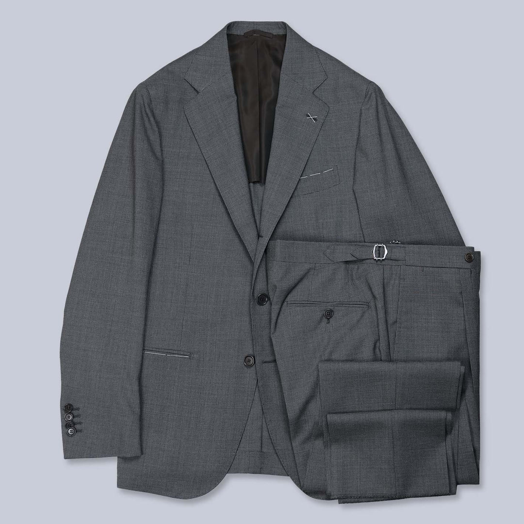 Grey Micro Checked Virgin Wool Suit