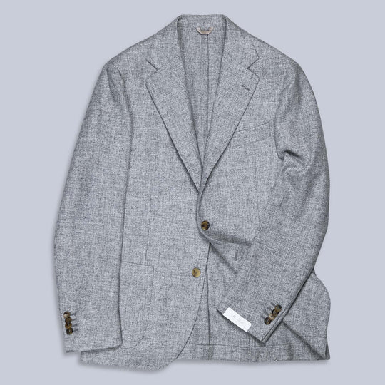 Grey Wool Cashmere Jersey Blazer