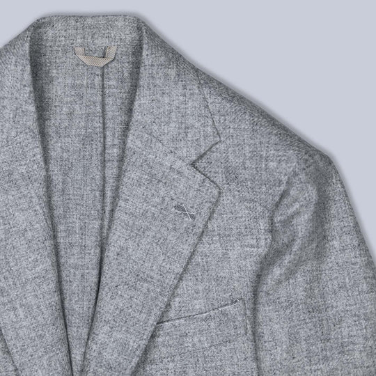 Grey Wool Cashmere Jersey Blazer