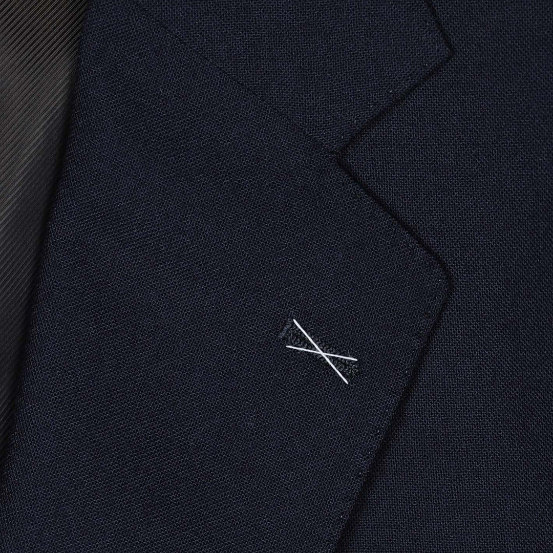 Navy High Twist Virgin Wool Suit