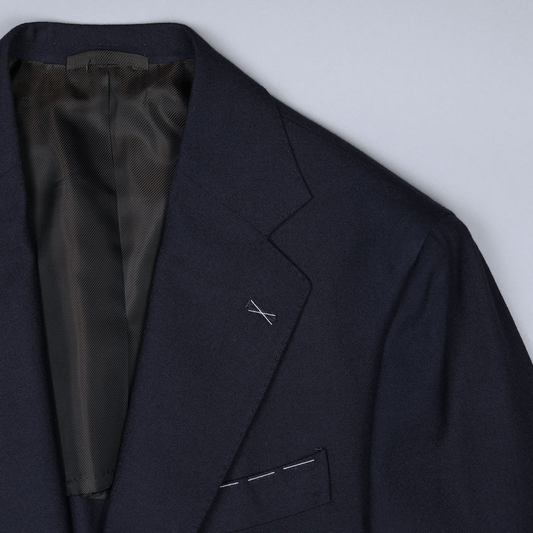 Navy High Twist Virgin Wool Suit