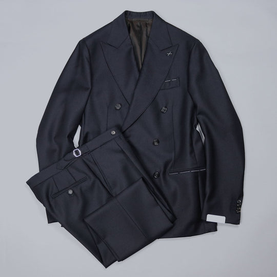 Navy Virgin Wool Double-Breasted Suit