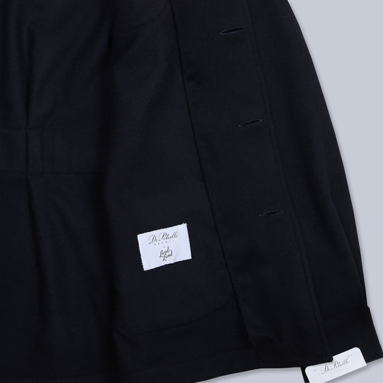 Navy Wool Cashmere Sahariana Jacket