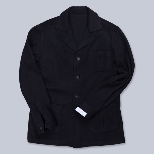 Navy Wool Cashmere Sahariana Jacket