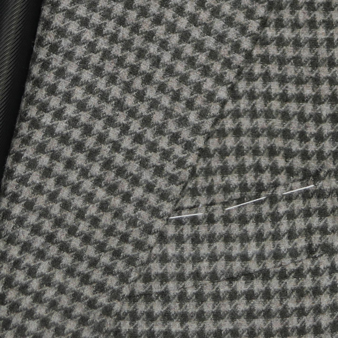 Warm Grey Wool Cashmere Checked Blazer
