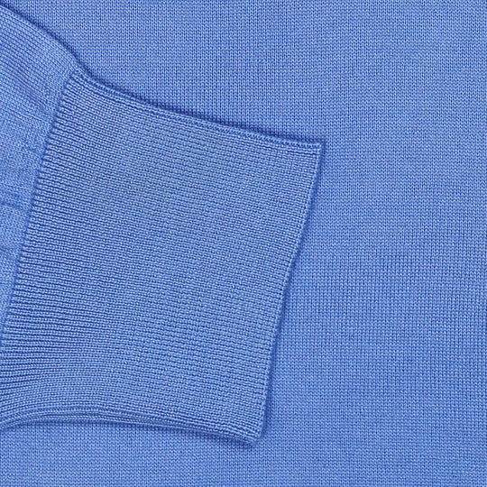 Blue Wool Silk Cashmere Sweater