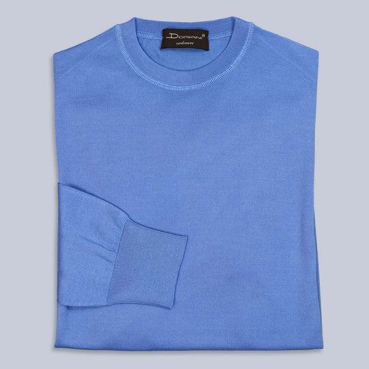 Blue Wool Silk Cashmere Sweater