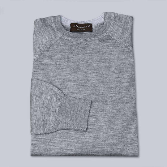 Grey Raglan Cashmere Silk Sweater
