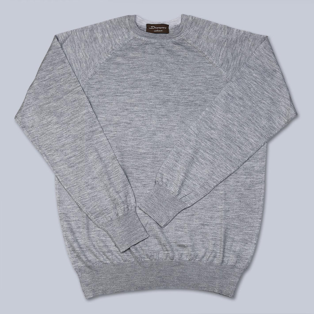 Grey Raglan Cashmere Silk Sweater