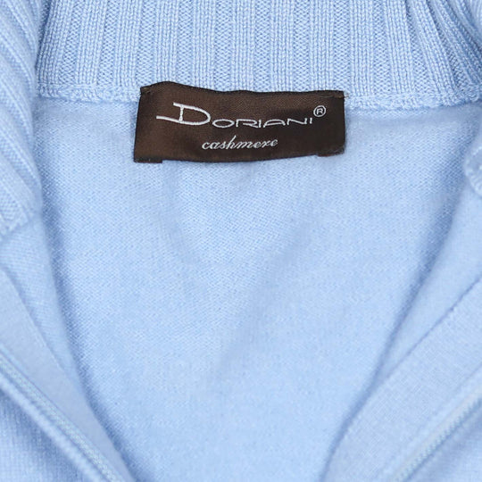 Light Blue Cashmere Half Zip Sweater