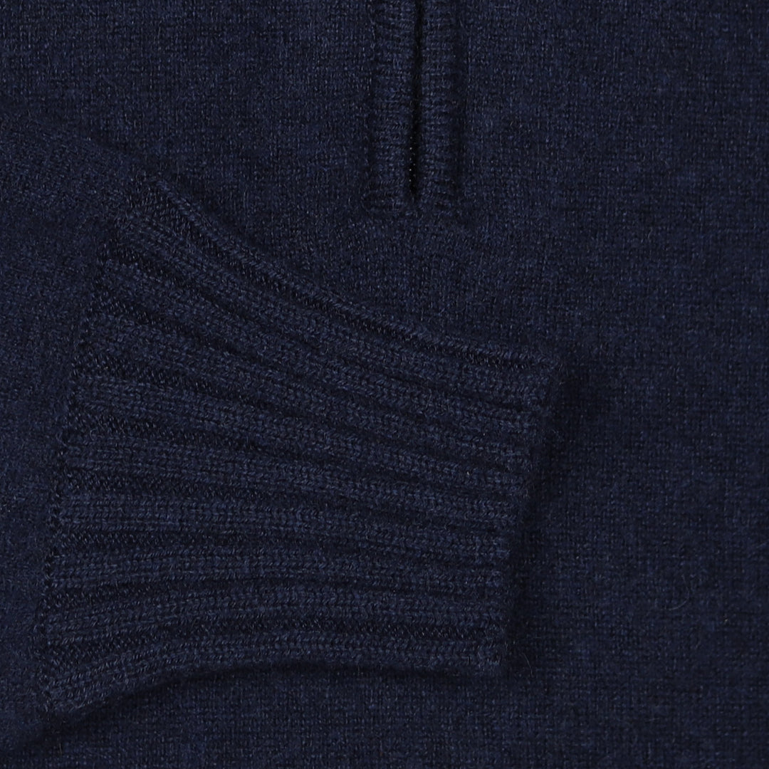 Navy Cashmere Half Zip Sweater