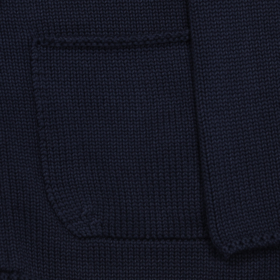 Navy Knitted Cotton Cardigan