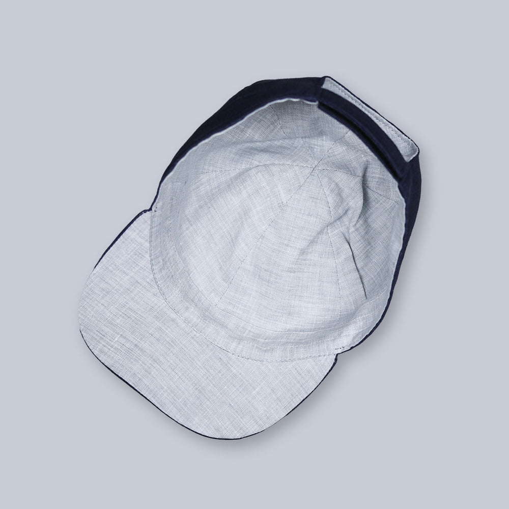 Navy Linen Cap