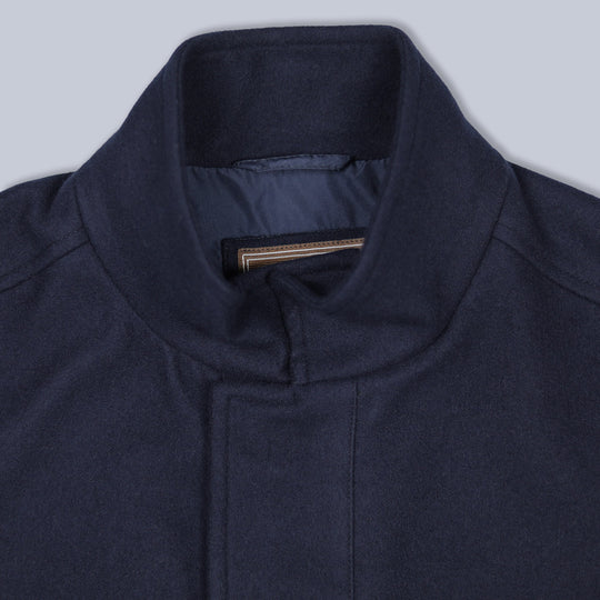 Navy Superfine 180s Wool Lined Field Jacket