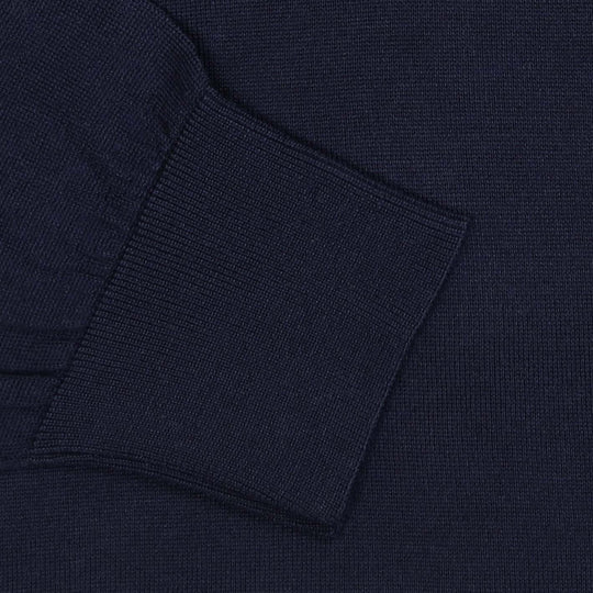 Navy Wool Silk Cashmere Sweater