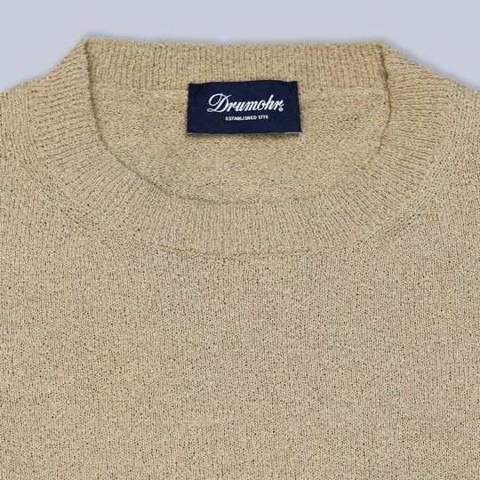 Beige Cotton Blend Long Sleeve Sweater