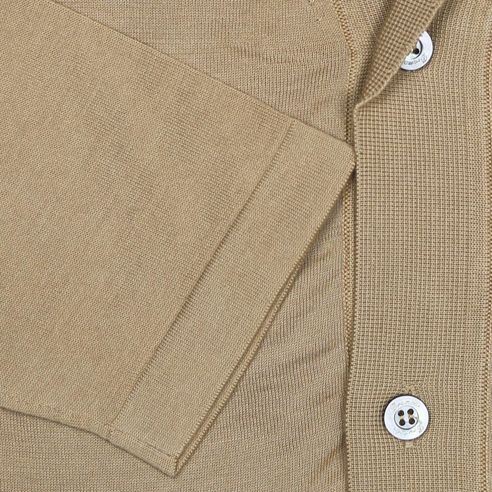 Beige Long Sleeve Knitted Resort Shirt