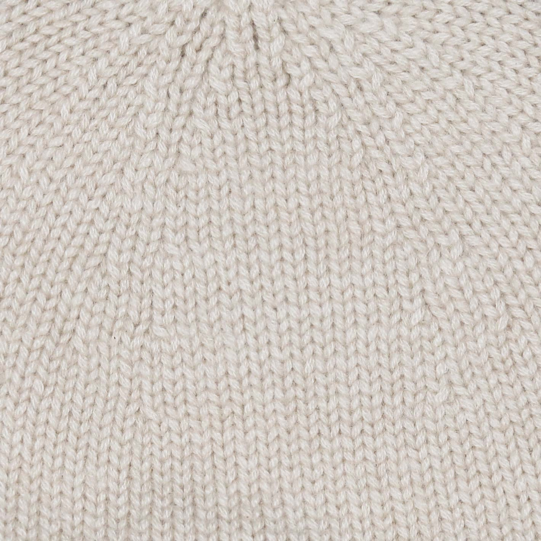 Beige Ribbed Cashmere Beanie