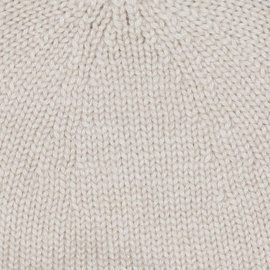 Beige Ribbed Cashmere Beanie