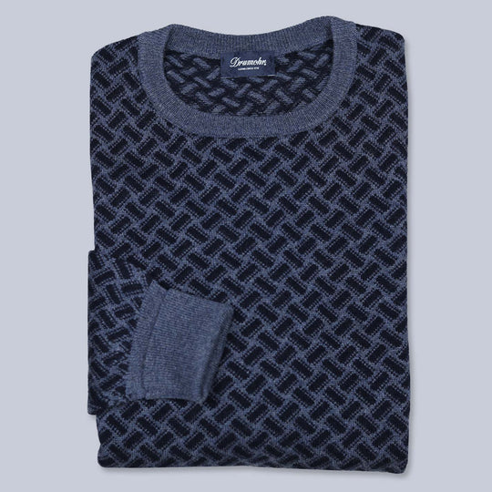 Blue Navy Pure Cashmere Crewneck Sweater