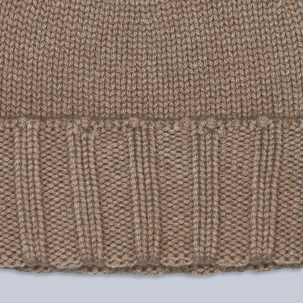 Camel Ribbed Cashmere Beanie