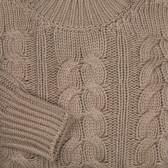 Light Brown Knitted Heavy Cashmere Sweater