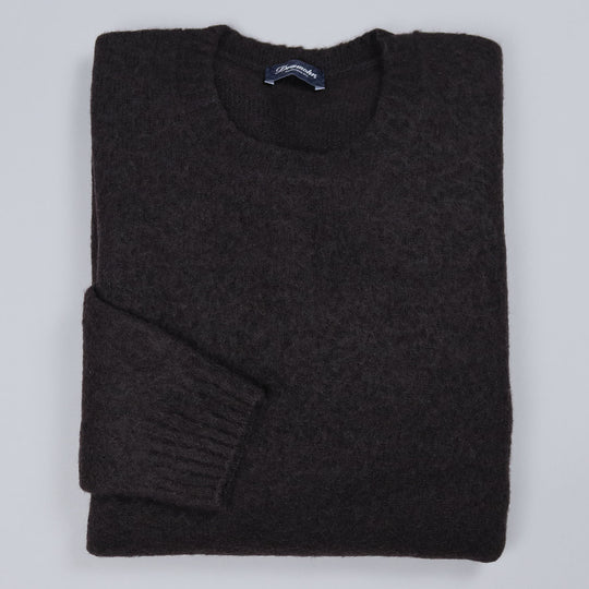 Dark Brown Boiled Lambswool Sweater