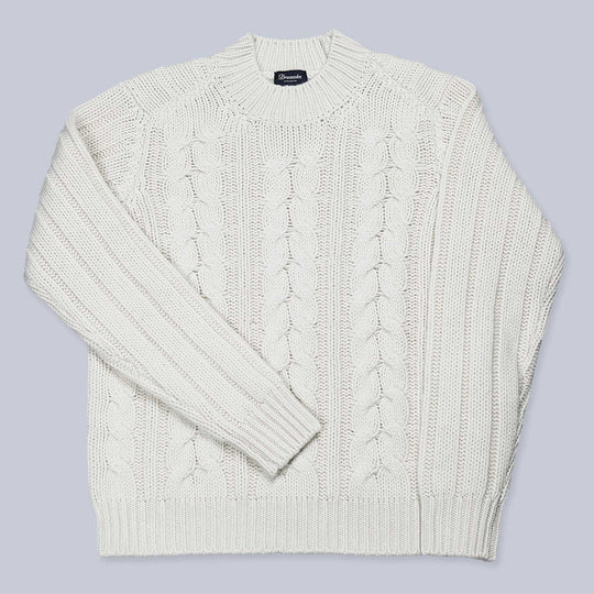 Off-white Cable Knitted Heavy Cashmere Sweater