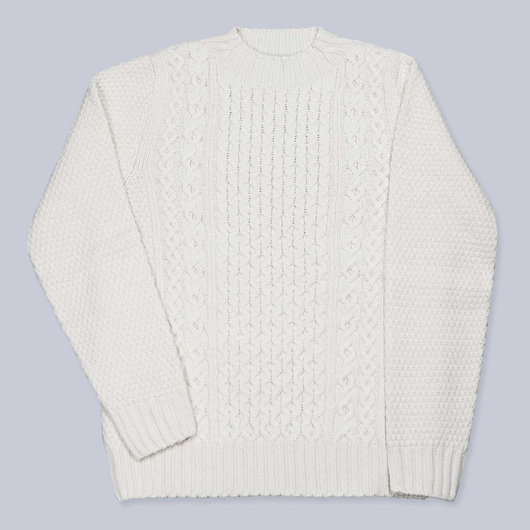 Ecru Cable Knitted Lambswool Sweater
