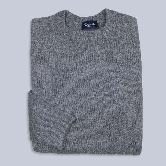 Grey Merino Wool Bouclé Sweater